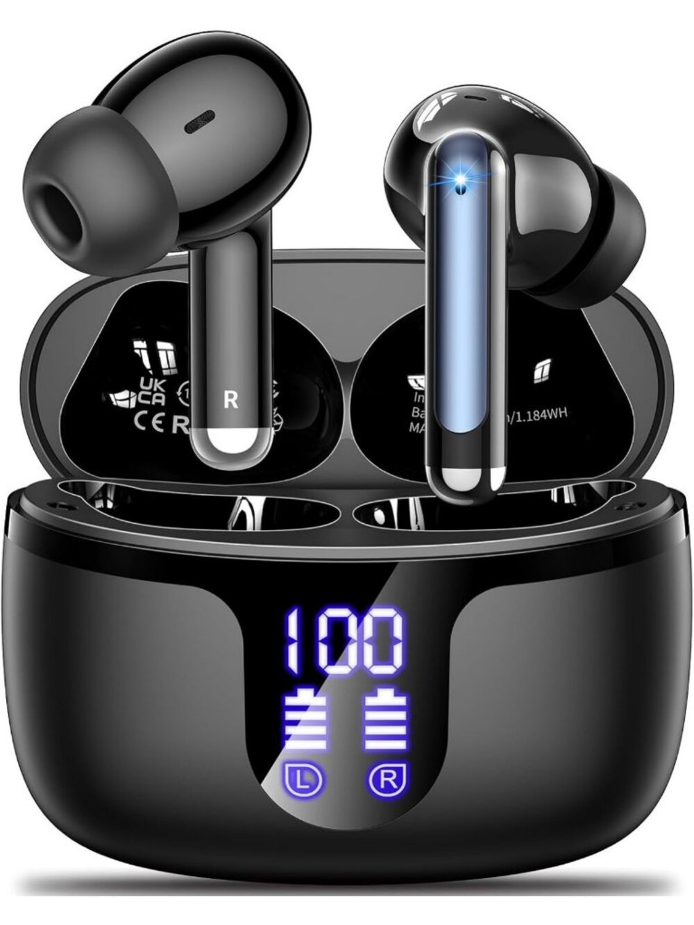 Bluetooth 5.4 Wireless Earbuds, 48H Playtime, IPX7 Waterproof, Noise Cancelling